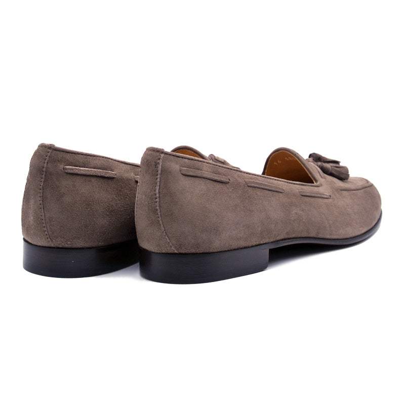 16-580-MOC NAPLES Italian Kid Suede Tassel Loafer, Mocha - Zelli Italia - Flyclothing LLC
