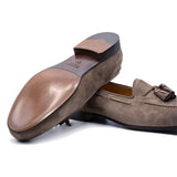 16-580-MOC NAPLES Italian Kid Suede Tassel Loafer, Mocha - Zelli Italia - Flyclothing LLC