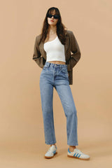 Manhattan High Rise Straight Ankle Jeans HJ160 - Hey Joanie - Flyclothing LLC