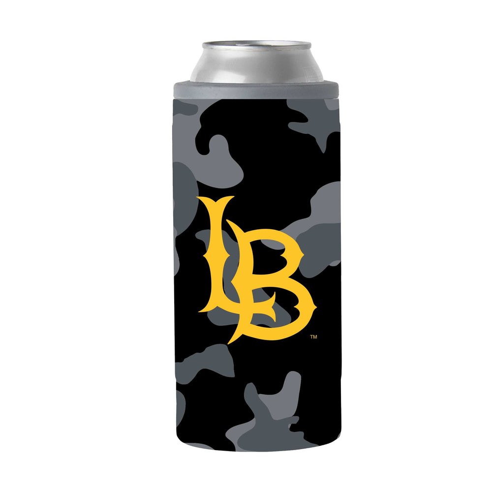 Long Beach State Black Camo 12oz Slim Can Coolie - Logo Brands - Flyclothing LLC