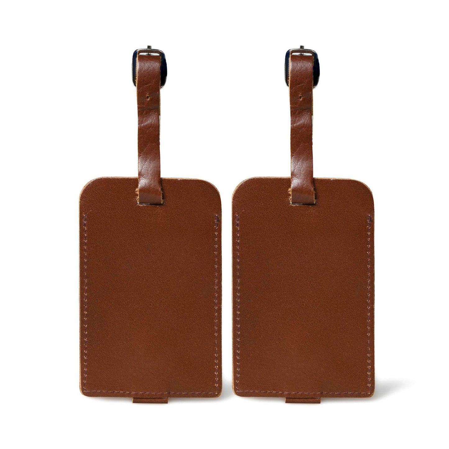 Dark Brown Leather Luggage Tags Set - Classy Leather Bags - Flyclothing LLC