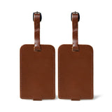 Dark Brown Leather Luggage Tags Set - Classy Leather Bags - Flyclothing LLC