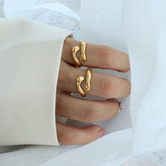 Titanium Steel Hug Bypass Ring Trendsi