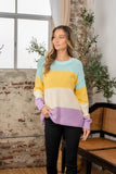 Sew In Love Full Size Color Block Exposed Seam Sweater - Trendsi