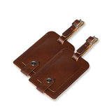 Dark Brown Leather Luggage Tags Set - Classy Leather Bags - Flyclothing LLC