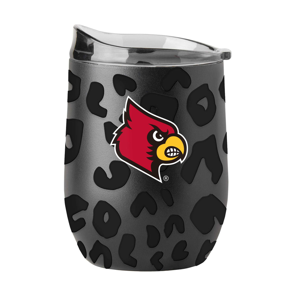 Louisville Leopard 16oz Black Powder coat Curved Beverage - Logo Brands - Flyclothing LLC