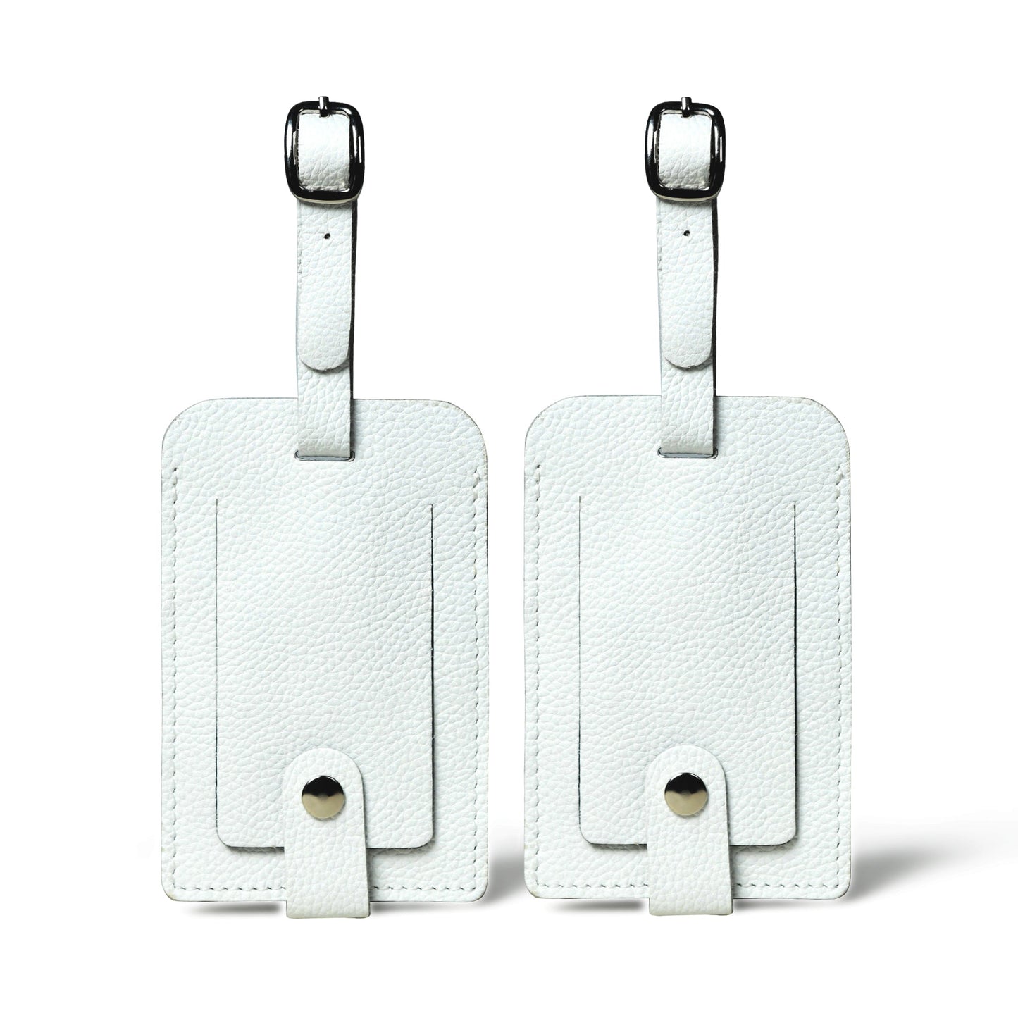 White Leather Luggage Tags Set - Classy Leather Bags - Flyclothing LLC