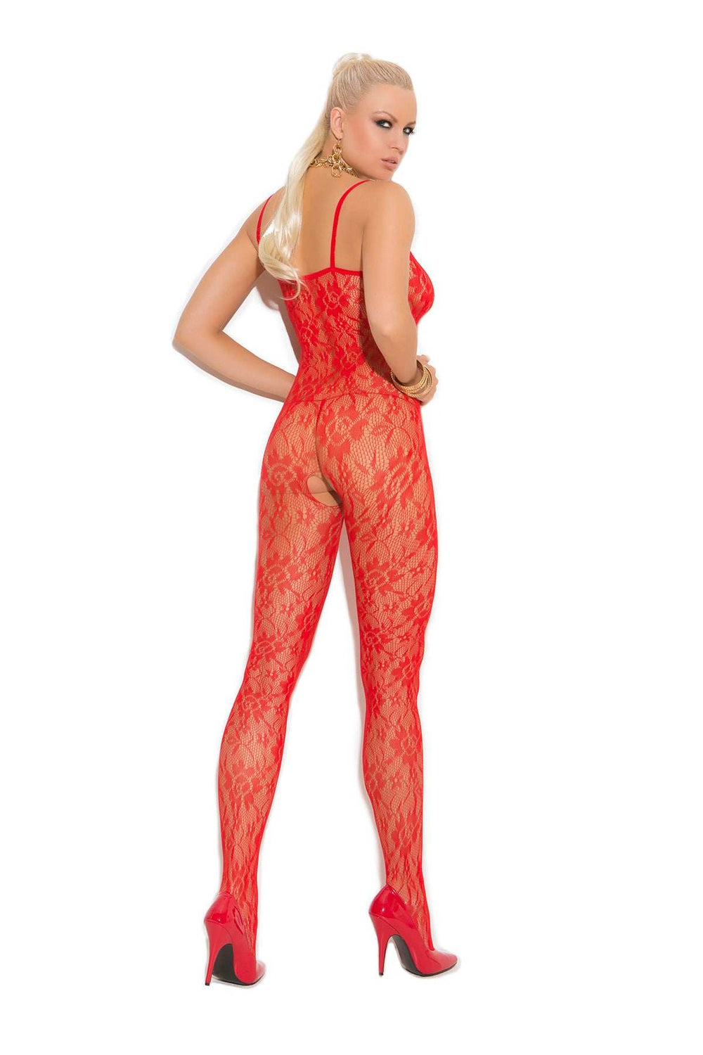 Elegant Moments Red Rose Lace Bodystocking 1610 - Elegant Moments - Flyclothing LLC