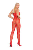 Elegant Memories Red Rose Lace Bodystocking 1610q