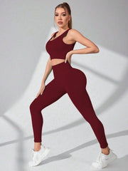 Scoop Neck Wide Strap Top and Pants Active Set - Trendsi