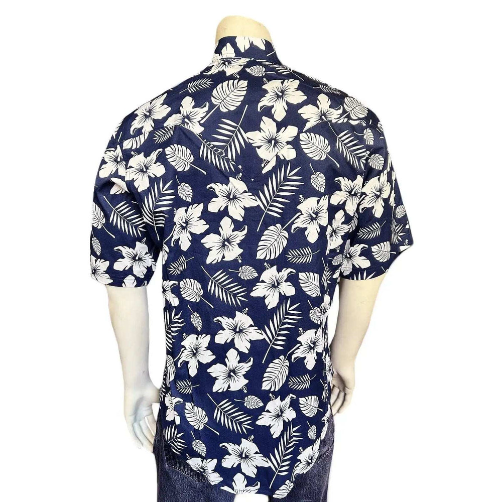 Rockmont Clothing Men's Short Sleeve Denim Floral Print Western Shirt - Rockmount Clothing - Flyclothing LLC
