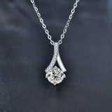 1 Carat Moissanite 925 Sterling Silver Necklace - Trendsi - Flyclothing LLC