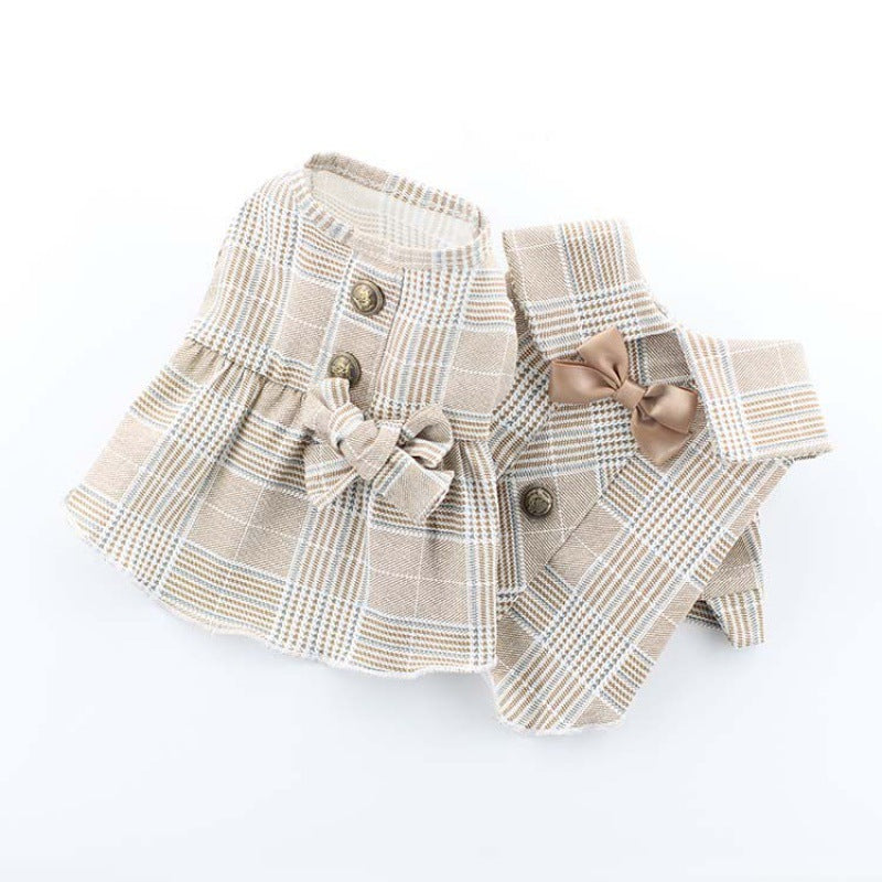 Khaki Suit Dress Cat And Dog Costume - My Store - Flyclothing LLC