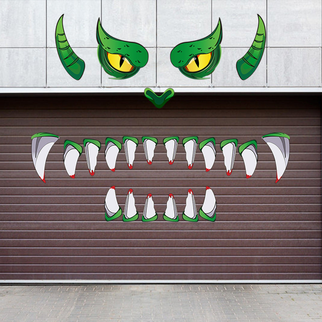 Creative Halloween Plastic Eyes Halloween Decoration Green Monster Halloween Door Sticker Decoration - My Store - Flyclothing LLC