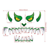 Creative Halloween Plastic Eyes Halloween Decoration Green Monster Halloween Door Sticker Decoration - My Store - Flyclothing LLC