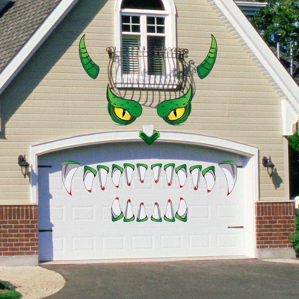 Creative Halloween Plastic Eyes Halloween Decoration Green Monster Halloween Door Sticker Decoration - My Store - Flyclothing LLC