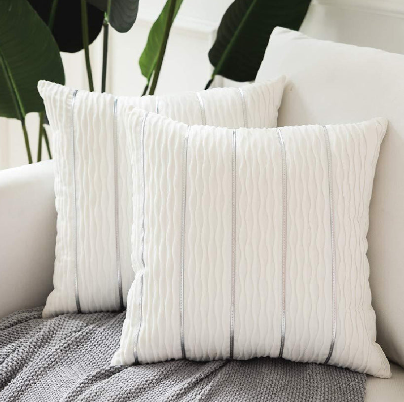 Simple Luxury Striped Velvet Pillow Cover Pillow Cushion Cover Pillow Case Covers for Sofa Flannel Velvet Sofa Cushion Cover - My Store - Flyclothing LLC