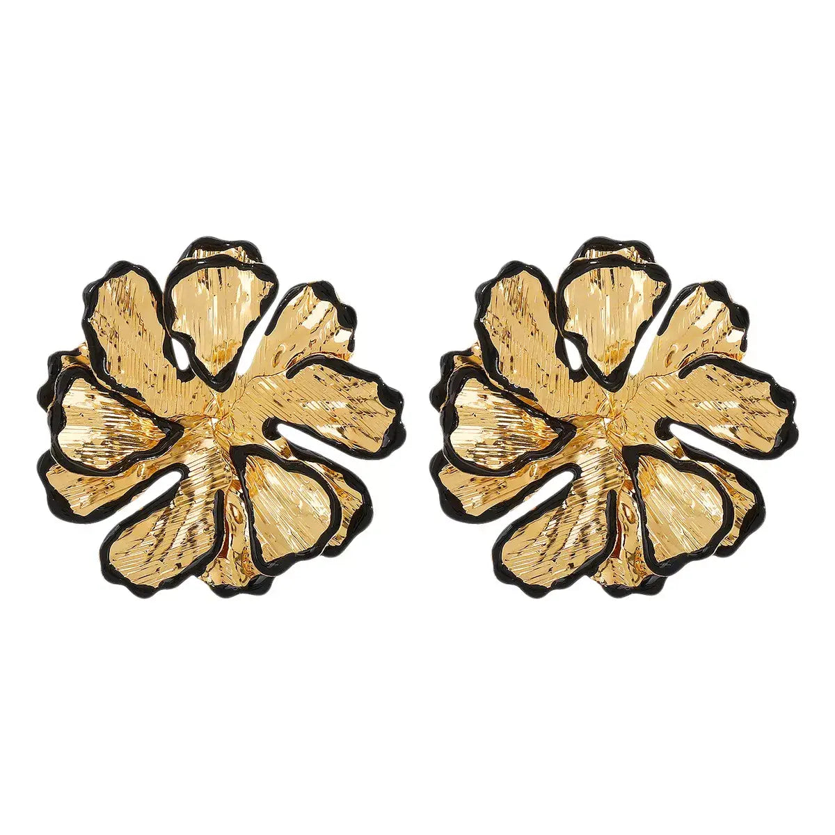 18K Gold-Plated Flower Stud Earrings - Trendsi - Flyclothing LLC
