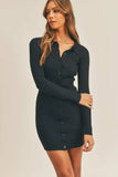 Mable Button Up Ribbed Mini Shirt Dress - Trendsi - Flyclothing LLC