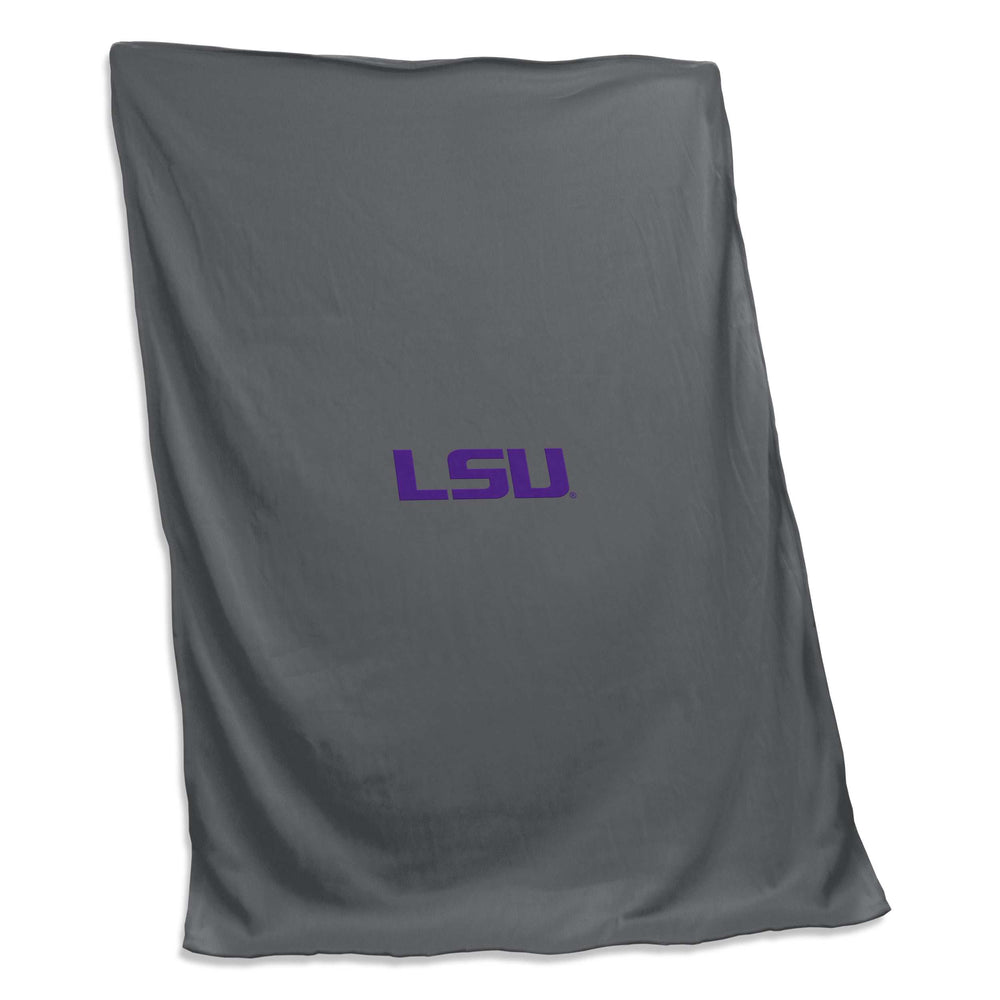 LSU Sweatshirt Charcoal Blanket (Screened) - Logo Brands - Flyclothing LLC