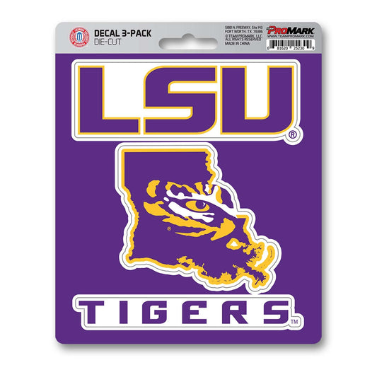 LSU Decal 3-pk - Logo Brands - Flyclothing LLC