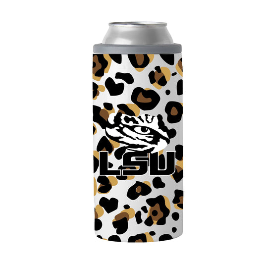 LSU 12oz Neutral Leopard Slim Can Coolie - Logo Brands - Flyclothing LLC