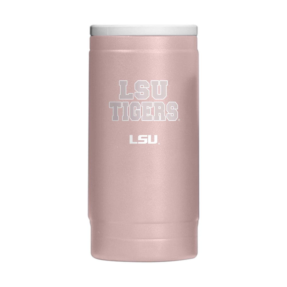 LSU Stencil Powder Coat Slim Can Coolie - Logo Brands - Flyclothing LLC