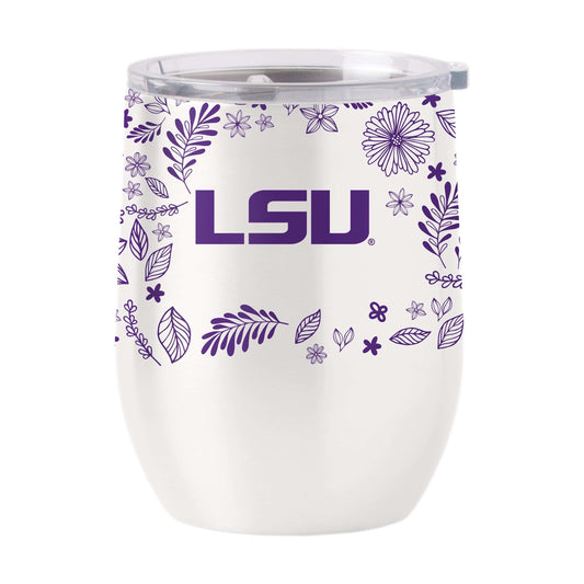 LSU 16oz Botanical Stainless Curved Beverage - Logo Brands - Flyclothing LLC