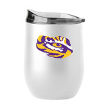 LSU 16oz Swagger White Powder Coat Curved Beverage - Logo Brands - Flyclothing LLC