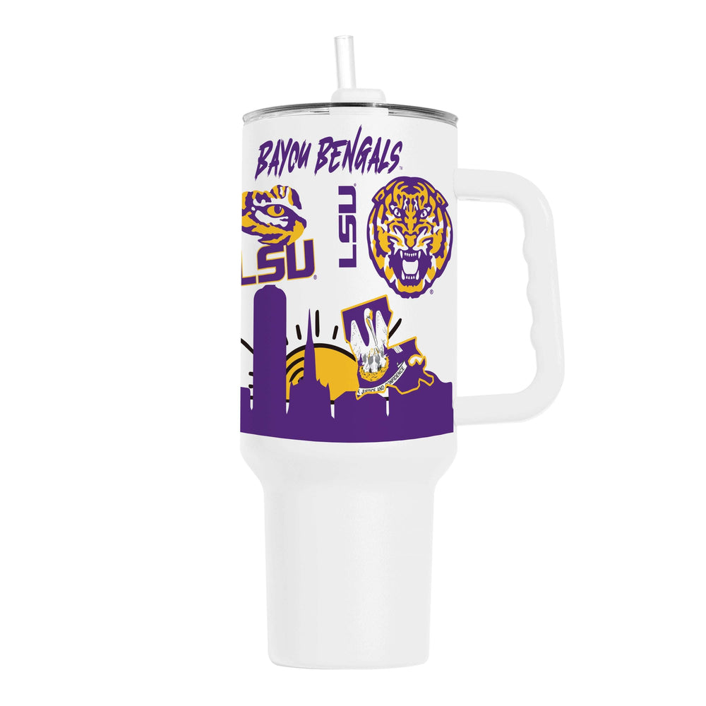 LSU 40oz Native Powder Coat Tumbler - Logo Brands - Flyclothing LLC