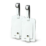White Leather Luggage Tags Set - Classy Leather Bags - Flyclothing LLC