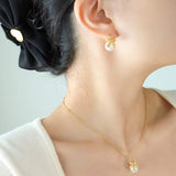 Titanium Steel Bow Drop Earrings - Trendsi - Flyclothing LLC