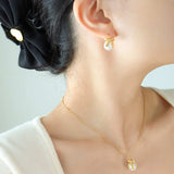 Titanium Steel Bow Drop Earrings - Trendsi - Flyclothing LLC