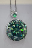 20 Carat Moissanite 925 Sterling Silver Pendant Necklace - Trendsi