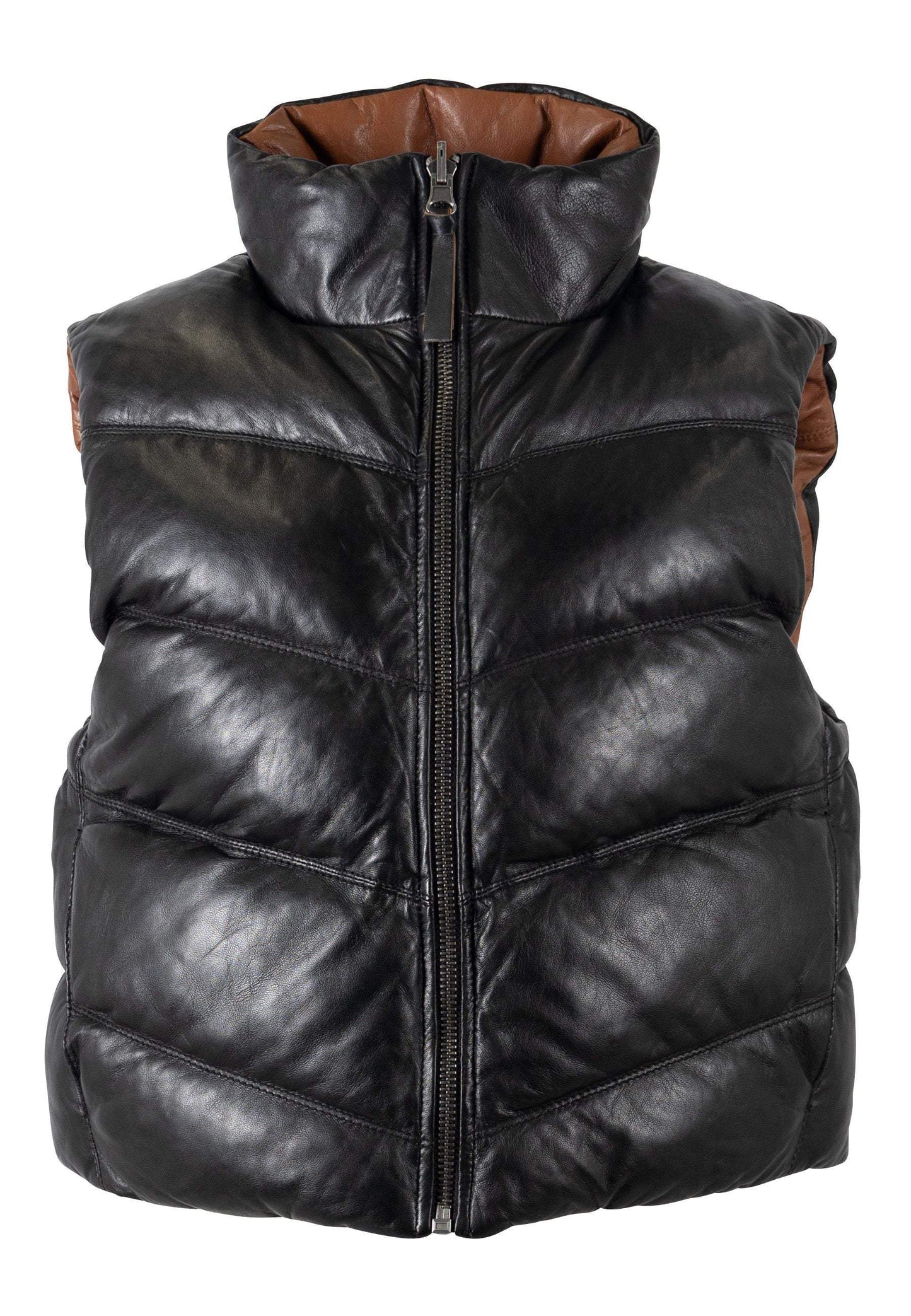 Ellen OS Leather Vest - Reversible - mauritiusleather - Flyclothing LLC