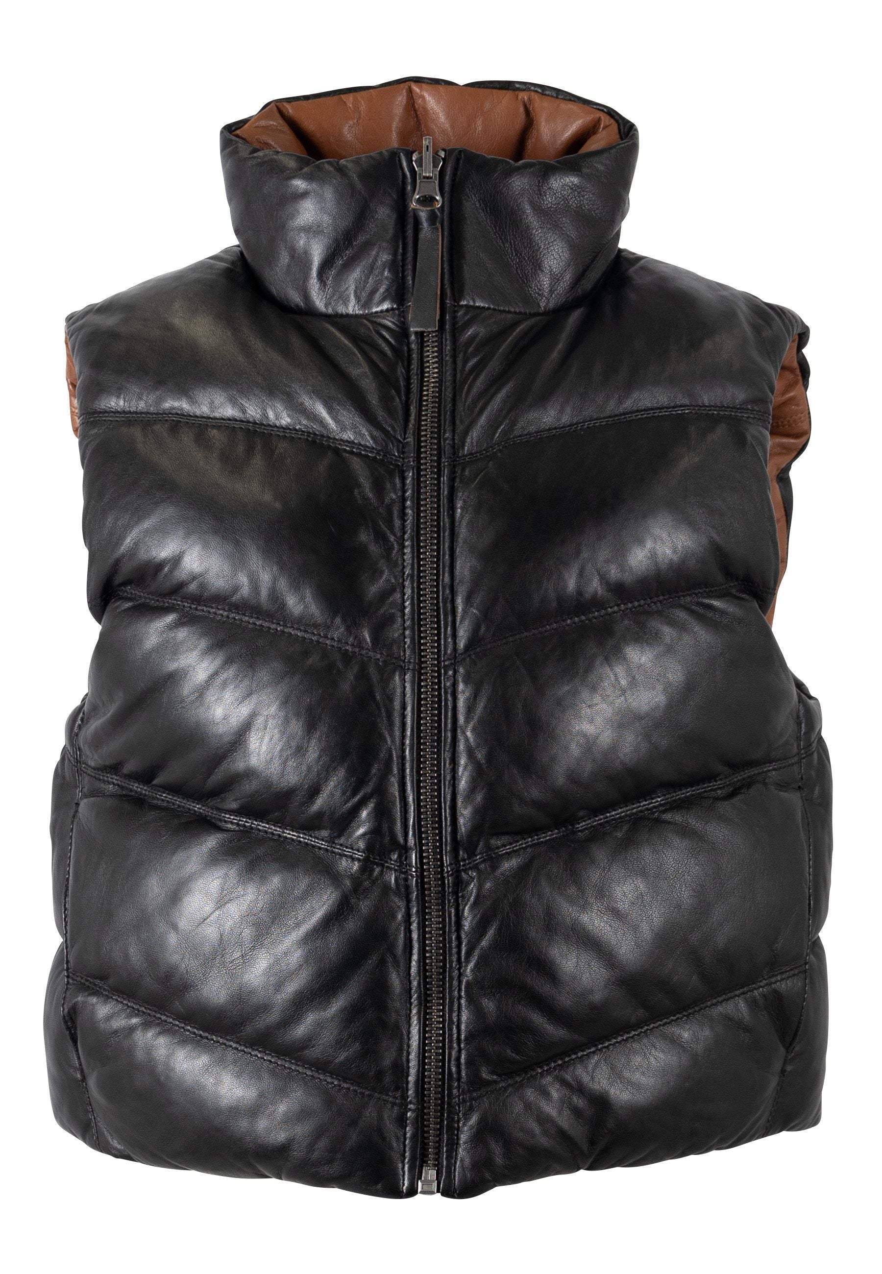 Ellen OS Leather Vest - Reversible - mauritiusleather - Flyclothing LLC