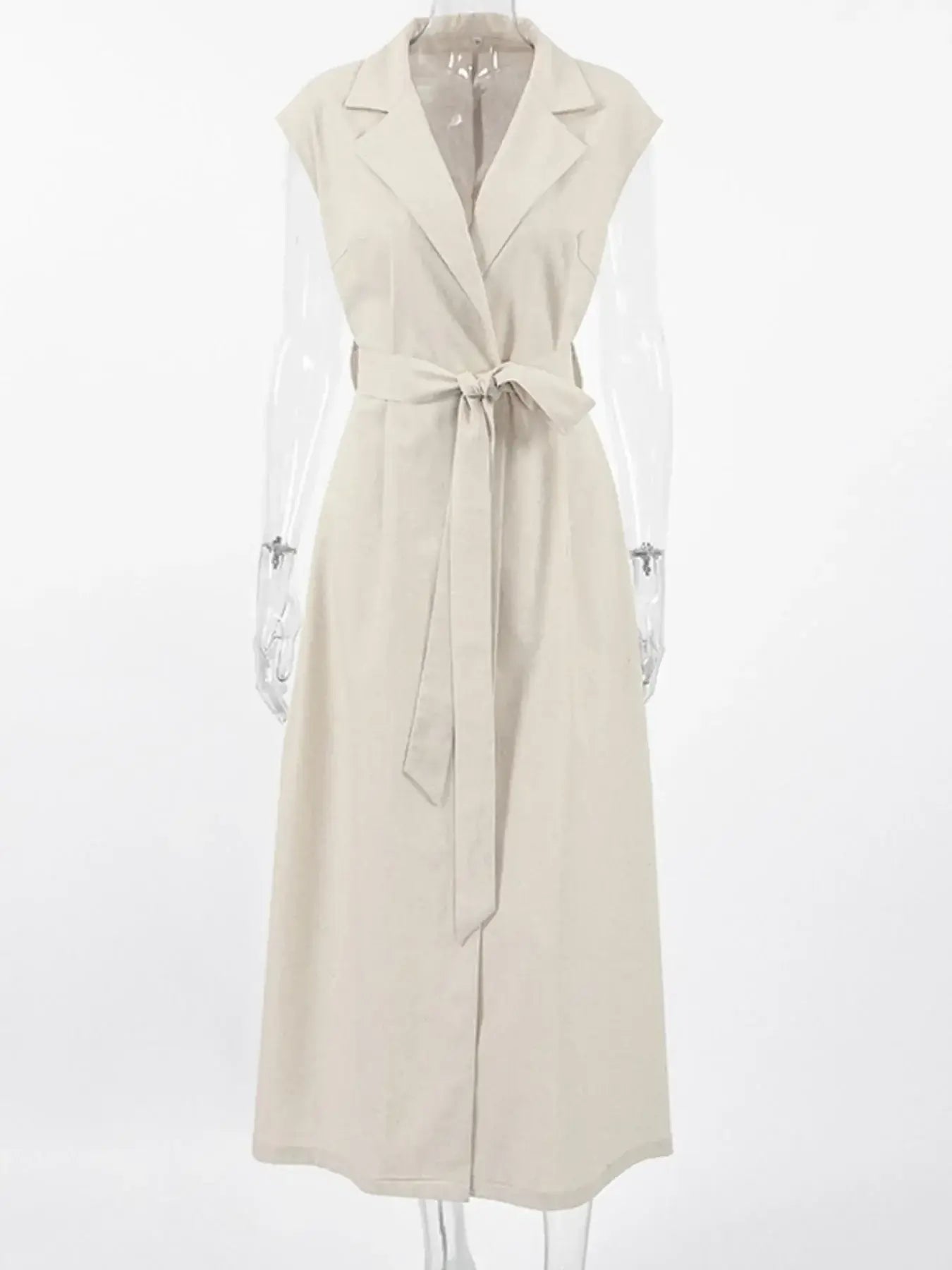 Tie Waist Cap Sleeve Maxi Dress - Trendsi - Flyclothing LLC