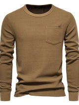 Men's Waffle-Knit Round Neck T-Shirt - Trendsi - Flyclothing LLC