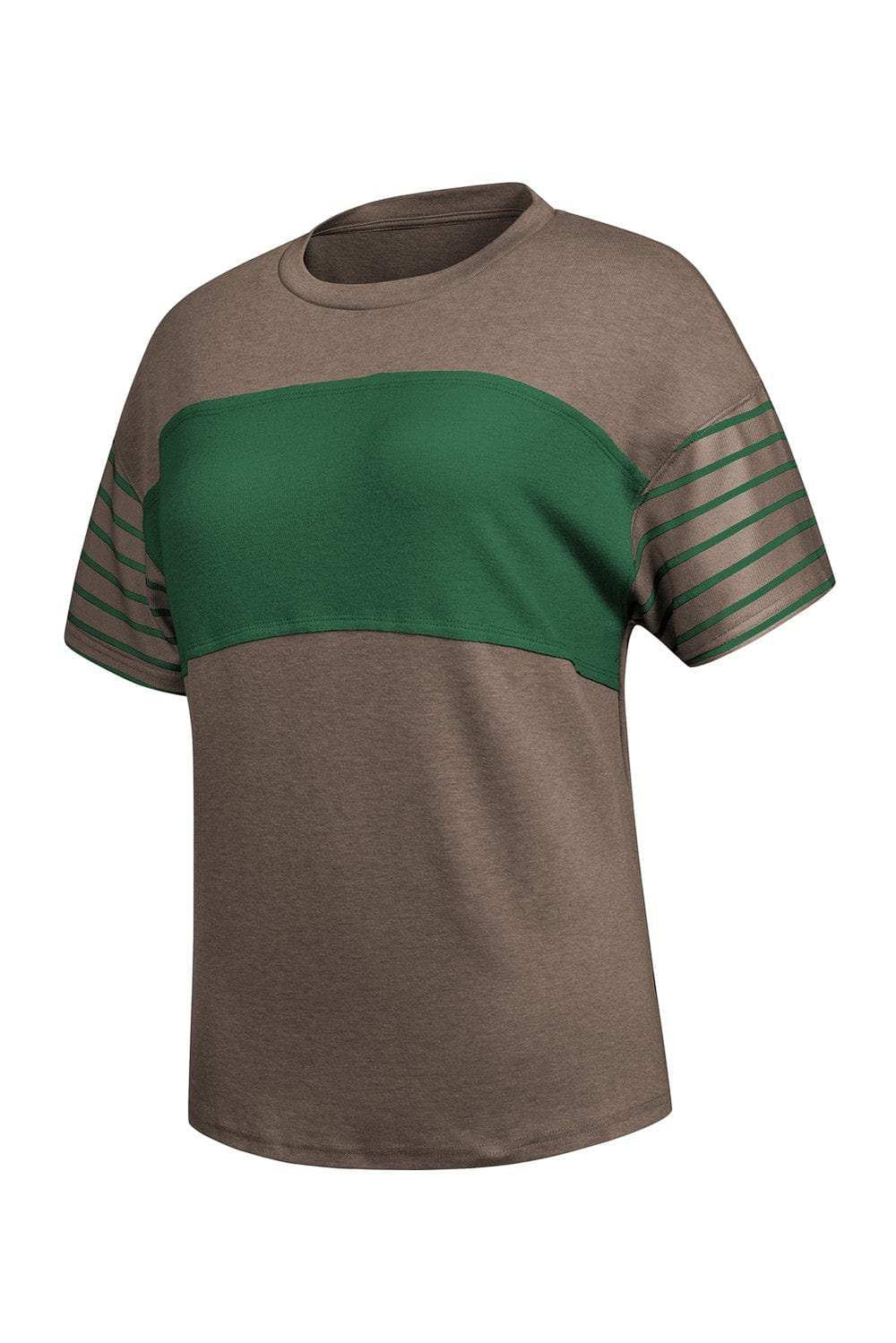 Striped Round Neck Short Sleeve T-Shirt - Trendsi - Flyclothing LLC