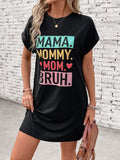 Letter Graphic Short Sleeve Mini Tee Dress - Trendsi