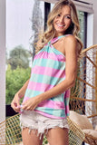 BiBi Multi Color Plaid Brushed Neck Tank - Trendsi - Flyclothing LLC