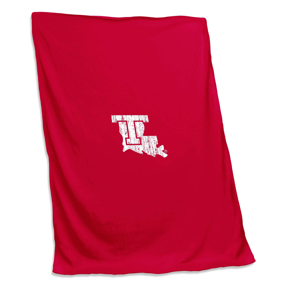 Louisiana Tech Red Sweatshirt Blanket (Screened) - Logo Brands - Flyclothing LLC