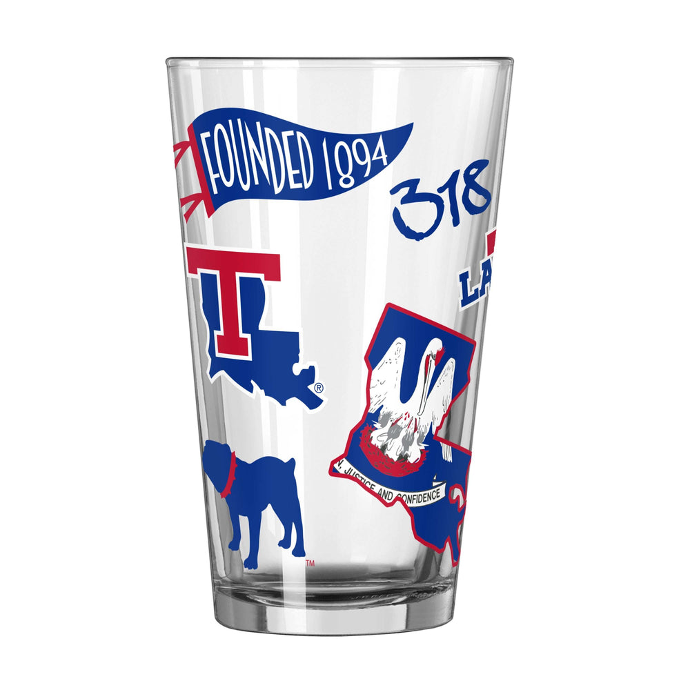 Louisiana Tech 16oz Native Pint Glass - Logo Brands - Flyclothing LLC