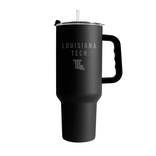 Louisiana Tech 40oz Black Tonal Powder Coat Tumbler - Logo Brands - Flyclothing LLC