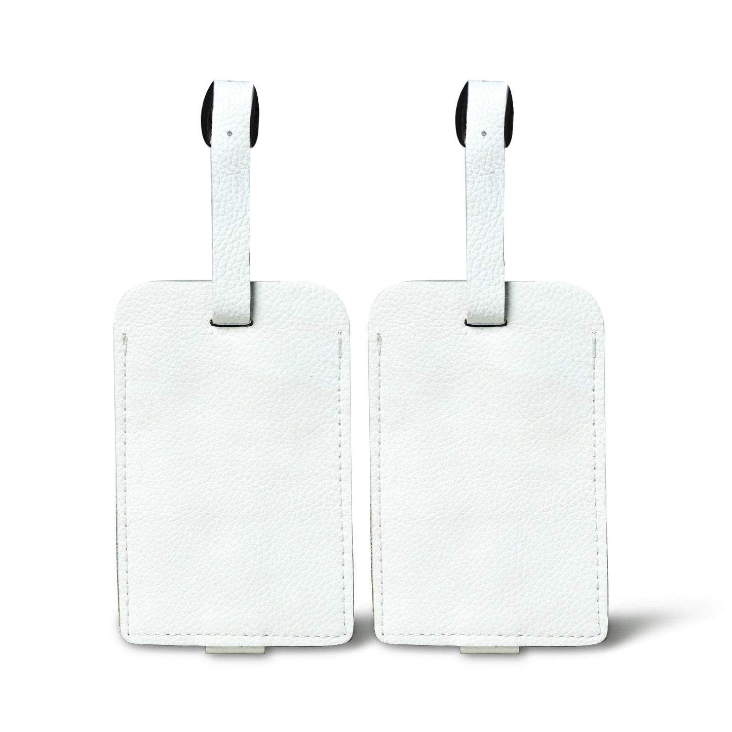 White Leather Luggage Tags Set - Classy Leather Bags - Flyclothing LLC