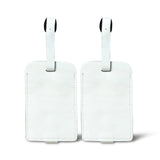 White Leather Luggage Tags Set - Classy Leather Bags - Flyclothing LLC
