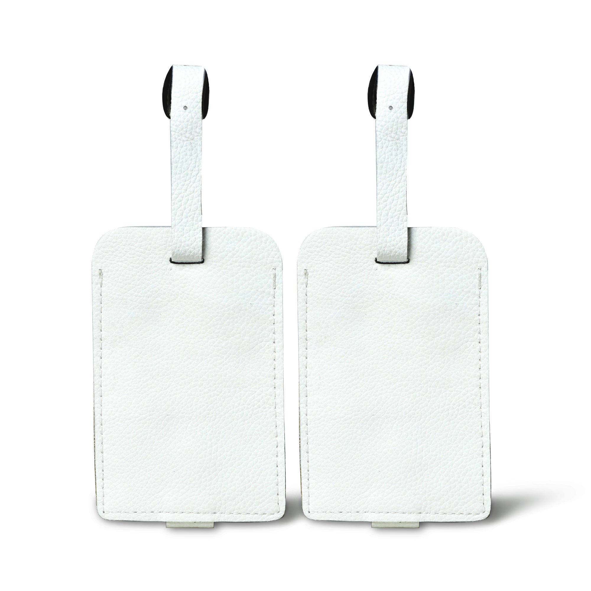 White Leather Luggage Tags Set - Classy Leather Bags - Flyclothing LLC