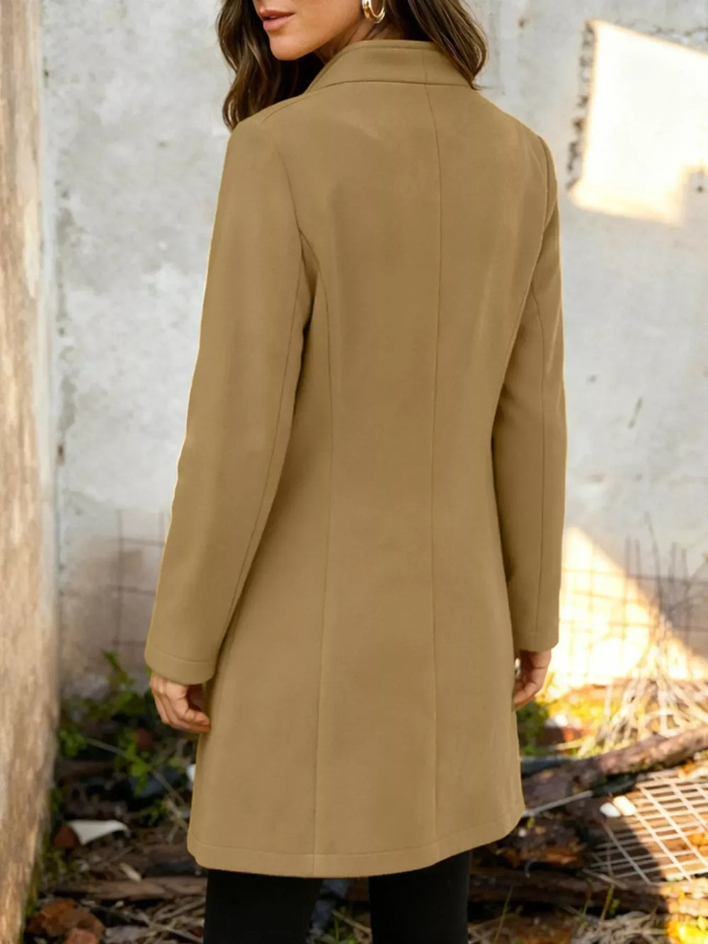 Button-Down Longline Outerwear - Trendsi - Flyclothing LLC