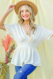 And The Why Textured and Soft V Neck Casual Top - Trendsi - Flyclothing LLC