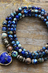 Imperial Stone Heart Three-Layered Bracelet - Trendsi